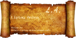 Liptay Anina névjegykártya